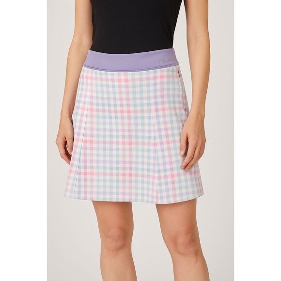RLX Ralph Lauren Golf Skort Pastel Gingham Wicking Skirt w/Shorts Sz Small - Picture 1 of 12